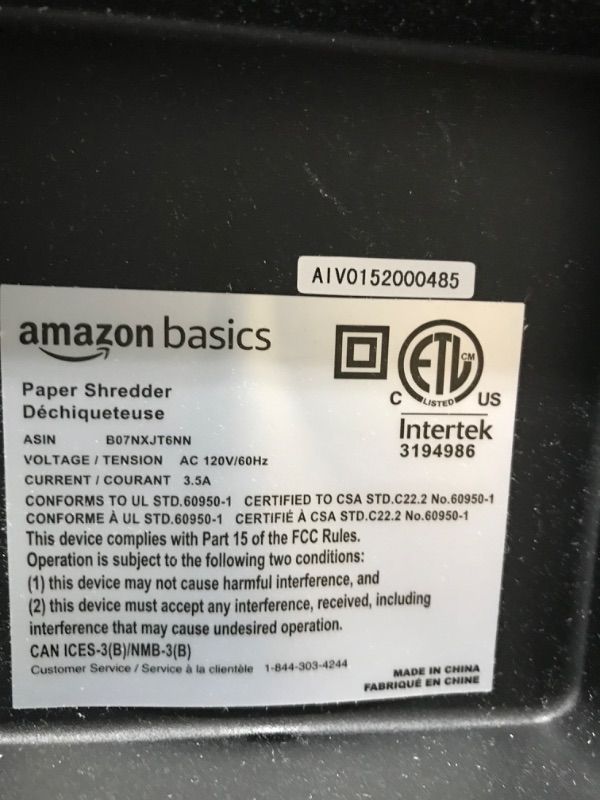 Photo 4 of Amazon Basics 150-Sheet Autofeed Micro-Cut Paper Shredder 150 Sheet Shredder