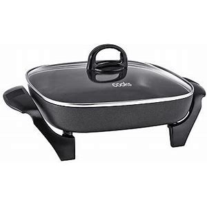 Photo 1 of ****WORKS BUT HAS MAJOR DAMAGE***  Cooks 12" X 12" Non-Stick Covered Electric Skillet | Black | One Size | Grills + Griddles Electric Skillets