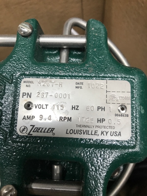 Photo 4 of ***PREVIOUSLY OPENED****    Zoeller Waste-Mate 267-0001 Sewage Pump, 1/2 HP Automatic – Heavy-Duty Submersible Sewage, Effluent or Dewatering Pump