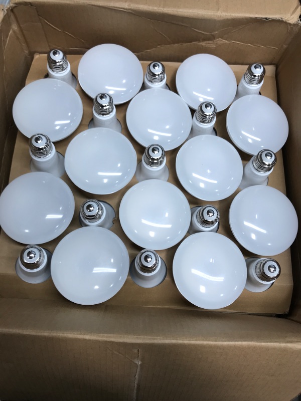 Photo 2 of AmazonCommercial 65 Watt Equivalent, 10000 Hours, Non-Dimmable, 650 Lumens, E26 Base, BR30 LED Light Bulb - Pack of 25, Soft White BR30 25 Count (Pack of 1) Soft White 65 Watts