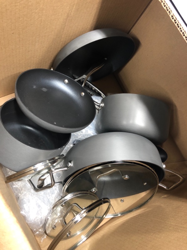 Photo 2 of ***USED***   Amazon Brand – Stone & Beam Kitchen Cookware Set, 12-Piece, Pots and Pans, Hard-Anodized Non-Stick Aluminum