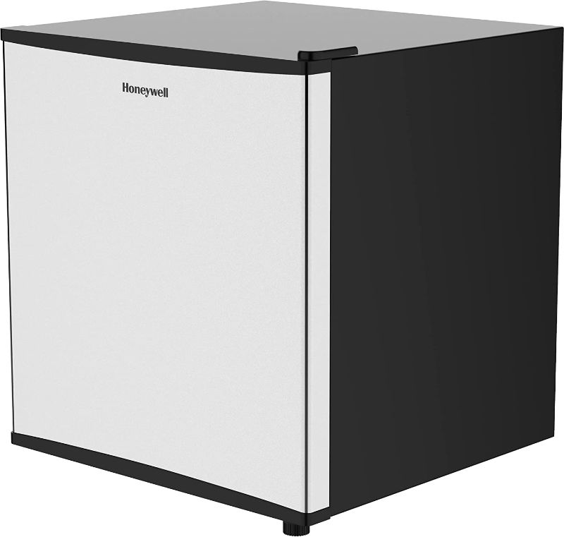 Photo 1 of *DOESN'T GET COLD(BEEN PLUGGED FOR 30MINS) * Honeywell Compact Refrigerator 1.6 Cu Ft Mini Fridge with Freezer, Single Door, Low noise, for Bedroom, Office, Dorm with Adjustable Temperature Settings, Stainless Steel
