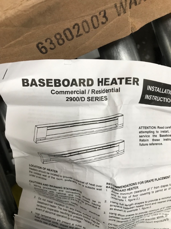 Photo 4 of *UNABLE TO TEST* TPI G2906036C 2900C Series Electric Baseboard - Heavy Duty Commercial Convection Heater, Single Phase, 600/450W, 277/240V, Bronze