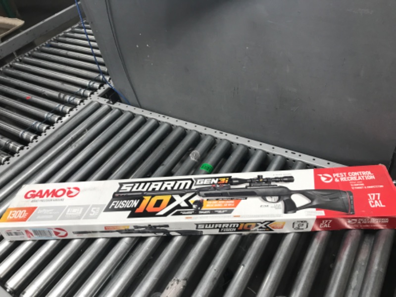 Photo 2 of **SEE NOTES**
Gamo Swarm Fusion 10X GEN3i Inertia Fed .177 Caliber Break Barrel Air Rifle. High Power 10-Shot Pellet Air Gun. 1,300 FPS Velocity & Pellets Tomahawk Pointed Hollow Point .177 Cal==