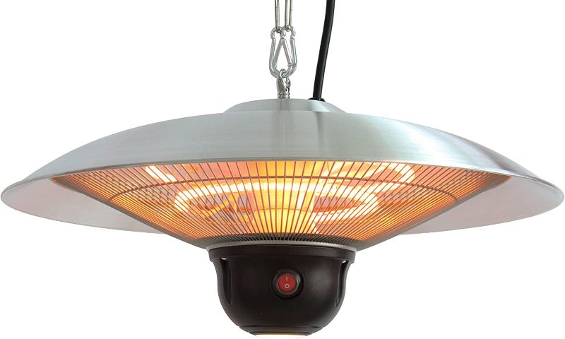 Photo 1 of EnerG+ Infrared Electric Outdoor Heater - Hanging with LED & Remote, Silver, Model: HEA-21522 Silver
