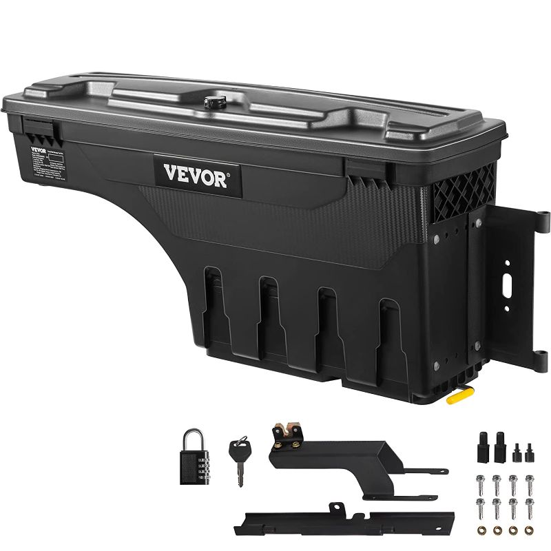 Photo 1 of **SEE NOTES**
VEVOR Truck Bed Storage Box, 2015-2023 Ford F150, Passenger Side, Lockable Lid, Waterproof ABS Wheel Well Tool Box 6.6 Gal/20 L with Password Padlock, Black
