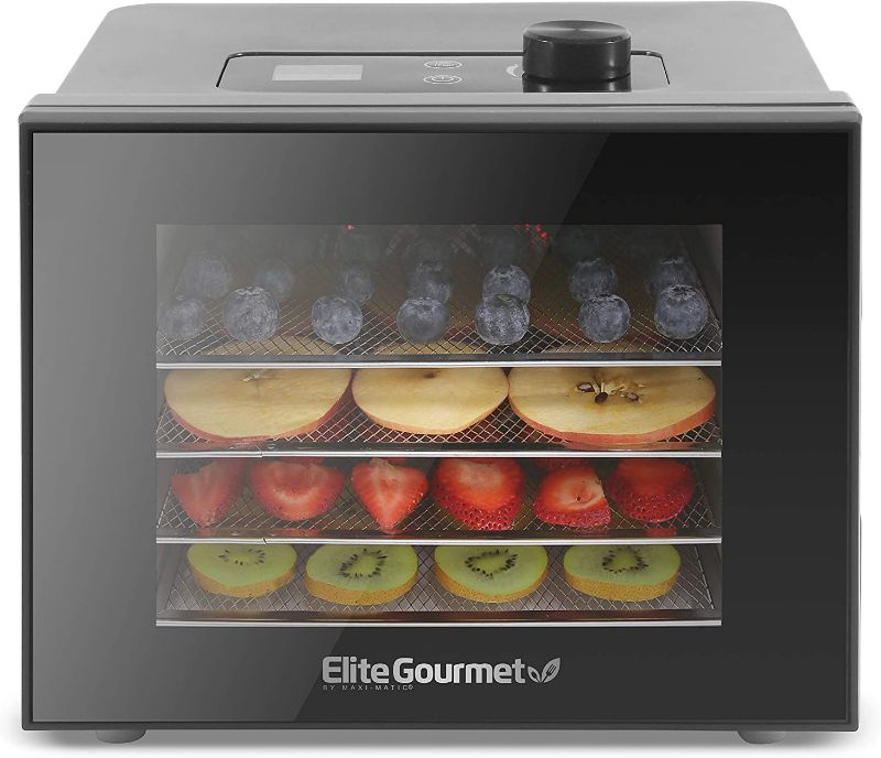 Photo 1 of  FOR PARTS ONLY... Elite Gourmet EFD308 Food Dehydrator, Stainless Steel Trays Food Dehydrator, Adjustable Temperature Controls, Jerky Herbs Fruit Veggies Snacks
