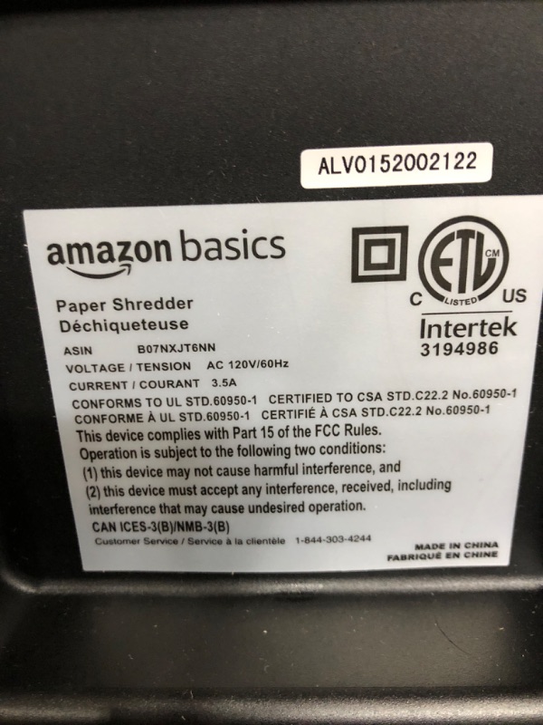 Photo 4 of Amazon Basics 150-Sheet Autofeed Micro-Cut Paper Shredder 150 Sheet Shredder