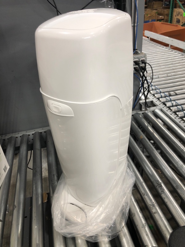 Photo 1 of Playtex Diaper Genie Complete Pail with Built-In Odor Controlling Antimicrobial, Includes Pail & 1 Refill, White, Pack of 1 White + 1 Scented Refill