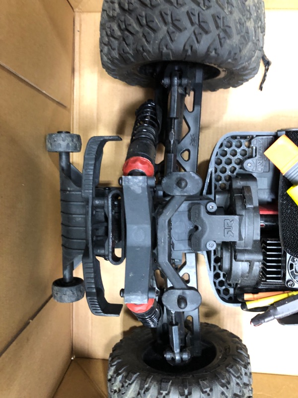 Photo 3 of **ONE OF THE FRONT PINS NEEDS TO BE REATTACHED**
ARRMA 1/10 Big Rock 4X4 V3 3S BLX Brushless Monster RC Truck RTR (Transmitter and Receiver Included, Batteries and Charger Required), Black, ARA4312V3