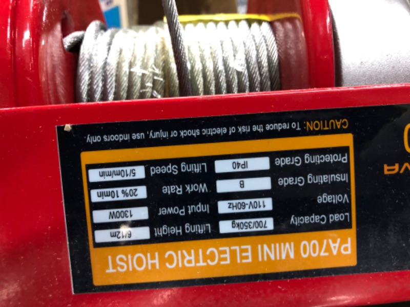 Photo 2 of **LOOSE HARDWARE IN BOX**
BEAMNOVA 1500lbs Electric Hoist Kit with 4.92 Ft Remote Control Overhead Winch Hook Pulley Lifting Strap I-Beam Installation Kit Push Button Switch 1500 lbs / 680 kg