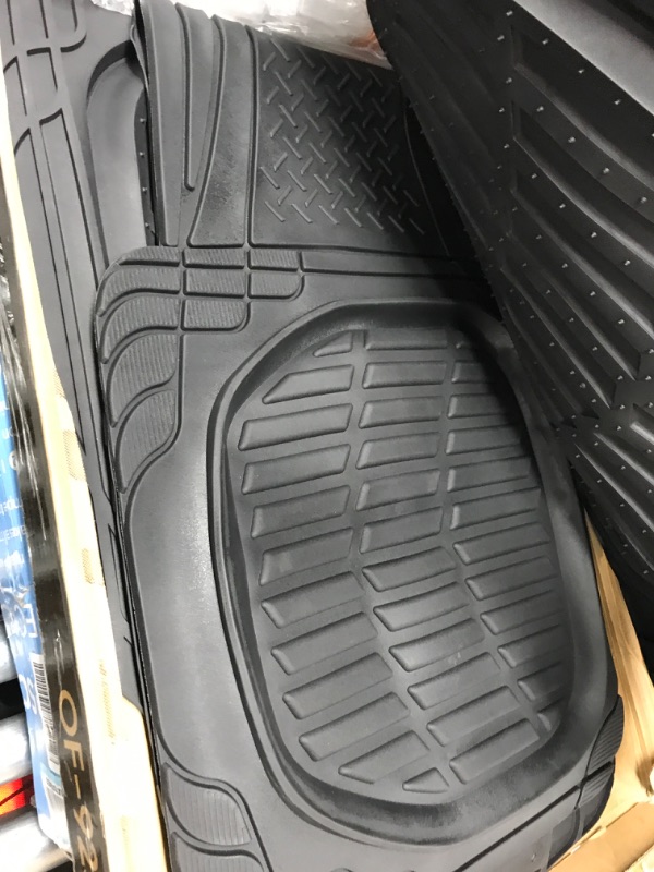 Photo 1 of Motor Trend - MT-923-BK 923-BK Black FlexTough Contour Liners-Deep Dish Heavy Duty Rubber Floor Mats for Car SUV Truck & Van-All Weather Protection, Universal Trim to Fit Full Set Black