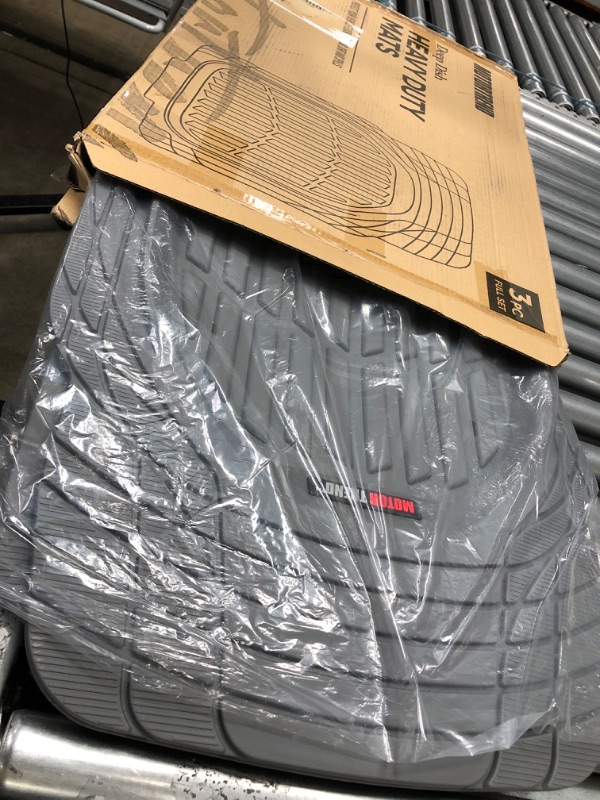 Photo 2 of Motor Trend 923-GR Gray FlexTough Contour Liners-Deep Dish Heavy Duty Rubber Floor Mats & Van-All Weather Protection Trim & Premium FlexTough All-Protection Cargo Liner Trunk Mat, Gray, 54" x 37"