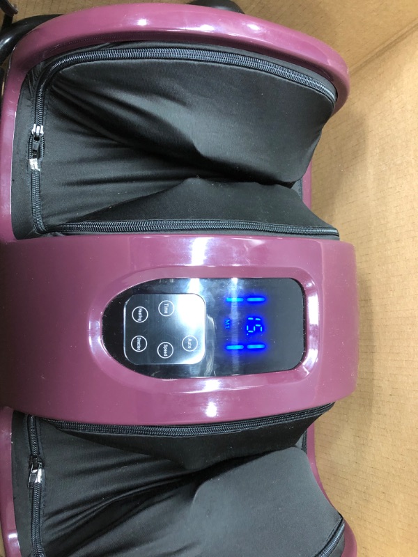 Photo 4 of *** TESTED-- POWERS ON*** Best Choice Products Foot Massager Machine Shiatsu Leg Massager, Therapeutic Reflexology Calf Massager w/ Blood Circulation, Nerve Pain, Deep Kneading, High-Intensity Rollers - Burgundy