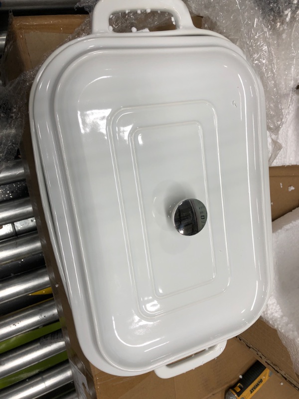 Photo 2 of 16.9x10 Inch ,4.5 quart? Ceramic Casserole Dish with Lid, Large bakeware with ,Covered Rectangular Casserole Dish Set, Lasagna Pans with Lid for Cooking, Baking dish With Lid for Dinner, Kitchen Christmas box gift; present; souvenir friend Men friends get