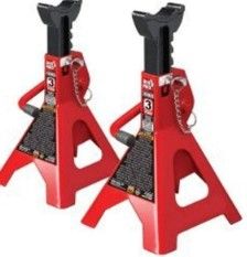 Photo 1 of Double Locking Jack Stands and Tire Hugger Wheel Chock Set Jack Stand 