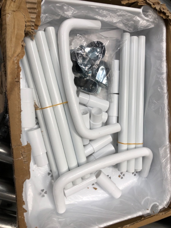 Photo 2 of Sywhitta 4-Tier Plastic Rolling Utility Cart with Handle, Multi-Functional Storage Trolley for Office, Living Room, Kitchen, Movable Storage Organizer with Wheels, White 4-tier White