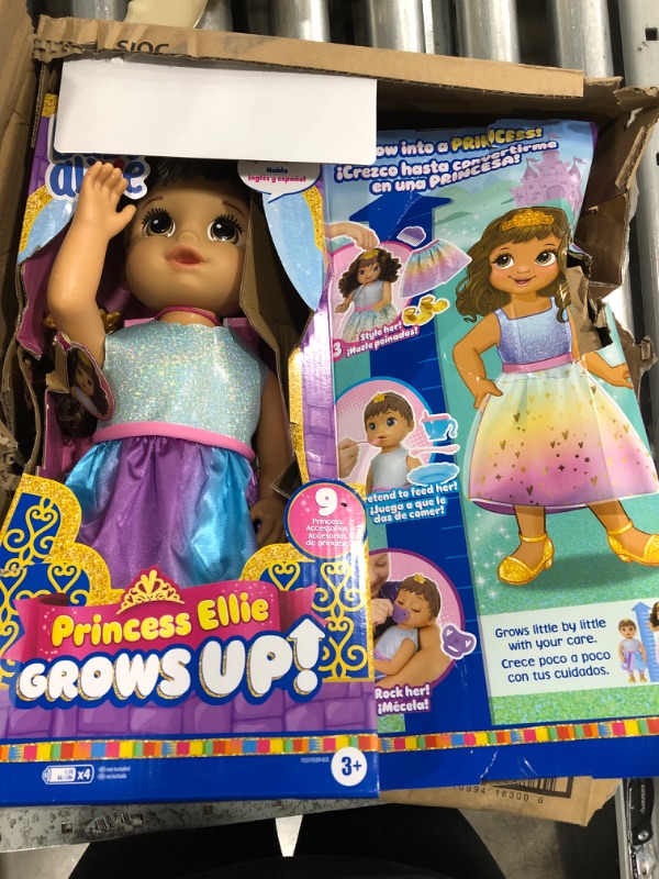 Photo 2 of Baby Alive Princess Ellie Grows up! Growing & Talking Baby Dolls Brown Hair
