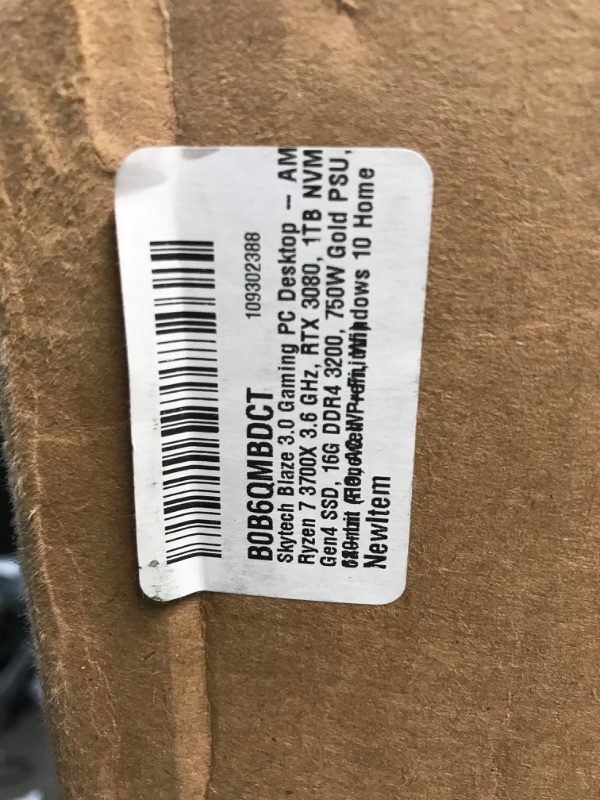 Photo 21 of PARTS ONLY DID NOT DISPLAY NEEDS PROFESSIONAL REPAIR 
Skytech Blaze Gaming PC Desktop – AMD Ryzen 7 3700X 3.6 GHz, NVIDIA RTX 3080, 512 GB NVME Gen4 SSD, 16GB DDR4 RAM 3200, 750W Gold PSU, 240mm AIO, 11AC Wi-Fi, Windows 11 Home 64-bit


