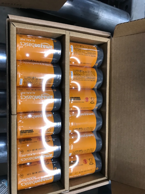 Photo 1 of Amazon Basics 12 Pack D Cell All-Purpose Alkaline Batteries, Easy to Open Value Pack
