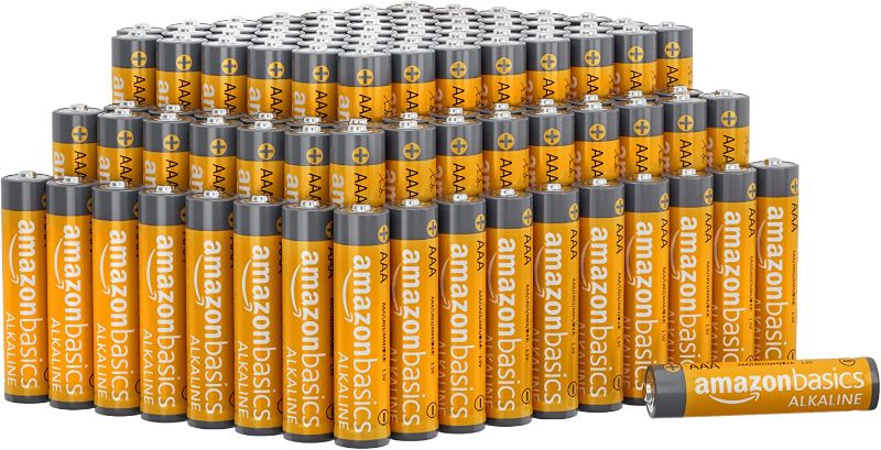 Photo 1 of Amazon Basics 100 Pack AAA High-Performance Alkaline Batteries, 10-Year Shelf Life, Easy to Open Value Pack
