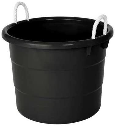 Photo 1 of 2 set- GRAINGER APPROVED Storage Tub with/Rope Handles, 18 Gal, Black
