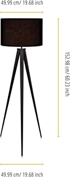 Photo 1 of **SEE NOTES**
Versanora Romanza Tripod Metal Legs LED Floor Lamp, Black