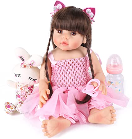 Photo 1 of CHAREX 18 Inch Reborn Baby Dolls Silicone Full Body Handmade Lifelike Reborn Toddler Dolls Girl Realistic Reborn Newborn Baby Reborn Dolls Waterproof Bath Dolls for Age 3+,Christmas Reborn Gift Set
