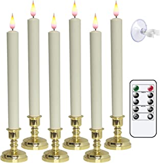 Photo 1 of Flameless Taper Window Candles with Remote and Timer, 11 Inches Battery