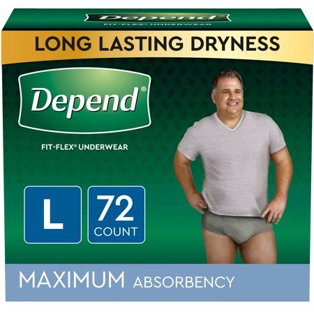 Photo 1 of Depend FIT-FLEX Adult Incontinence Underwear for Men Maximum Absorbency Grey 72 Count
