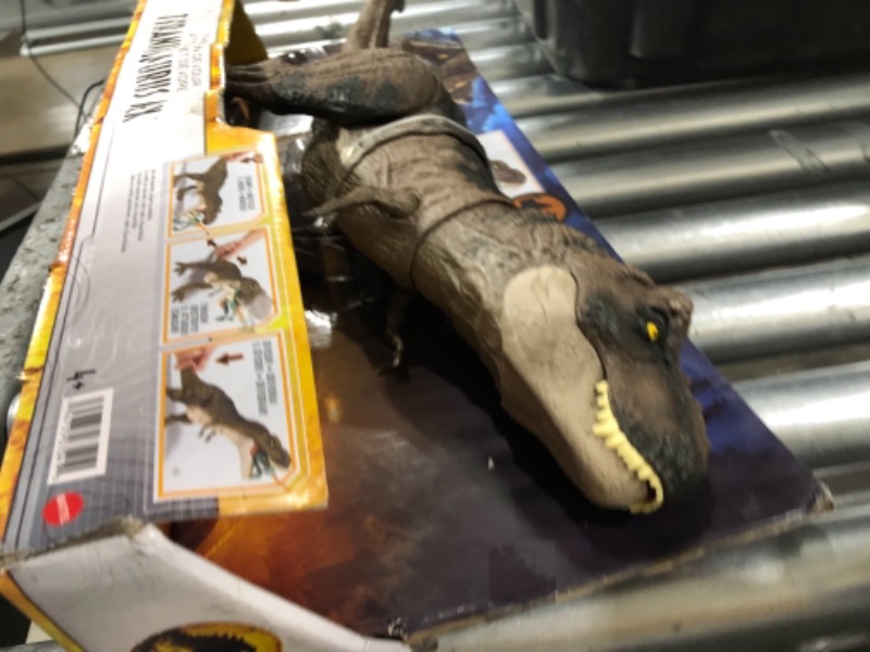 Photo 3 of ?Jurassic World Dominion Dinosaur T Rex Toy, Thrash ‘N Devour Tyrannosaurus Rex Action Figure with Sound and Motion???? Frustration Free Packaging