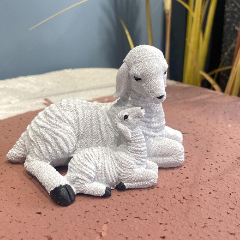 Photo 1 of 1pc Simulation Goat Sculpture For Outdoor Garden, Sheep Model For Garden Courtyard Lawn, Micro Landscape, Small Ornament For Flower Pot And Balcony
