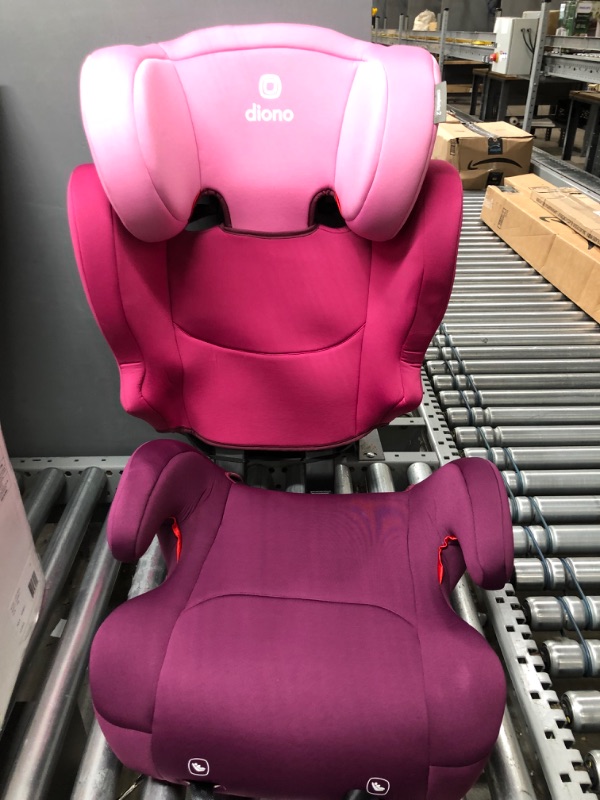 Photo 3 of Diono Cambria 2 XL, Dual Latch Connectors, 2-in-1 Belt Positioning Booster Seat, High-Back to Backless Booster with Space and Room to Grow, 8 Years 1 Booster Seat, Pink 2020 Pink