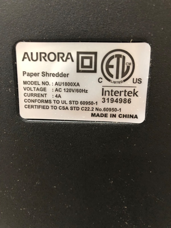 Photo 4 of Aurora AS890C  Cross-Cut Paper/Credit Card Shredder with Basket
