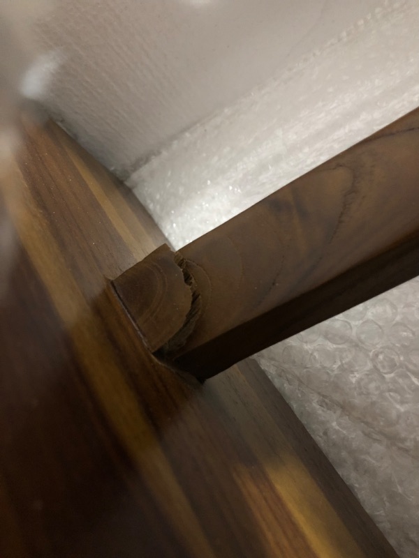 Photo 5 of ** USED** LEG CRACKED BY THE SEAT** SEE PICTURES FOR CRAKS**  Teak Shower Bench, Teak Shower Stool, 18" Teak Wood Bath Spa Shower Stool Corner Bench 