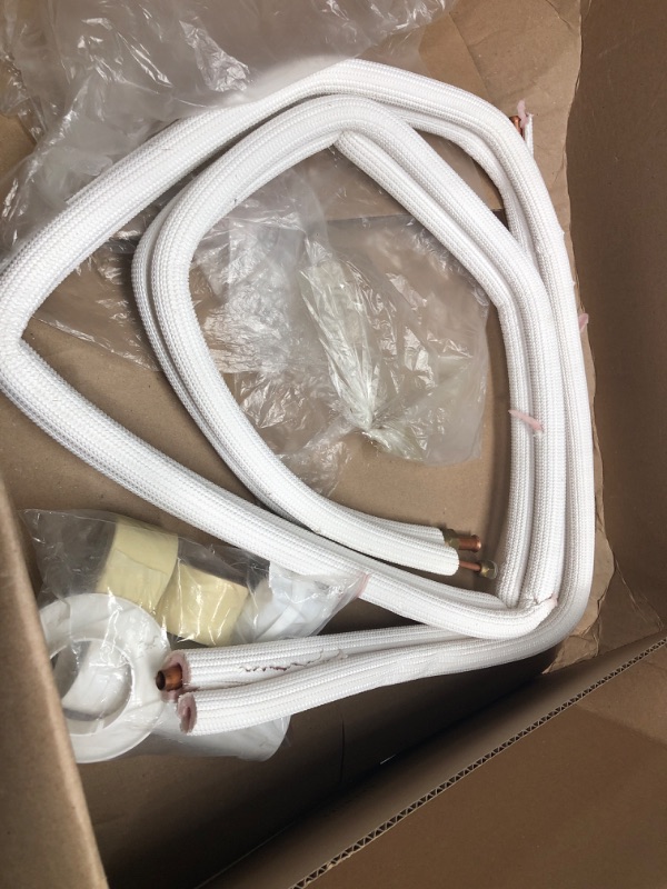 Photo 1 of VEVOR Mini Split Copper Line Set 16ft Length, 1/2" & 1/4" OD Copper Pipes for Mini Split Air Conditioner, Flared Copper Lines White, Mini Split Line Set for Heat Pump System Line Set for 12000 BTU 16ft Length 1/2" & 1/4" OD