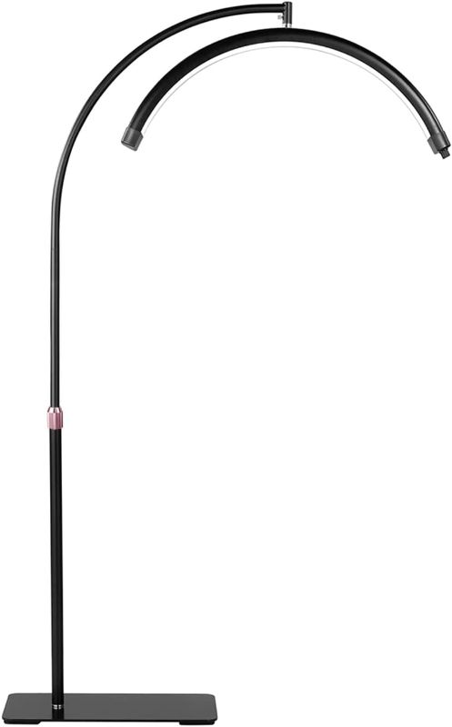 Photo 1 of  Lash Light, LED Floor Lamp, Lash Light for Lash Extensions, Floor Lamp for Reading, Lash Lamp, Adjustable Standing Lamp with Remote, Eyelash Light, LED Half Moon Lash Light,Black
