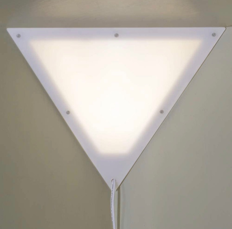 Photo 1 of Affsure Corner Ceiling Light, Triangle Corner Light with Plug in Cord, Wall Sconce Perfect for Apartments, Dorms, Dining Room, Basement, Living Room, Bedroom