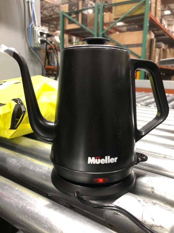 Photo 3 of *Tested* Mueller Electric Gooseneck Kettle with Pour Over Drip Coffee Maker Coffee Serving Set, Stainless Steel Coffee Servers Kettle & Tea Kettle, Matte Black