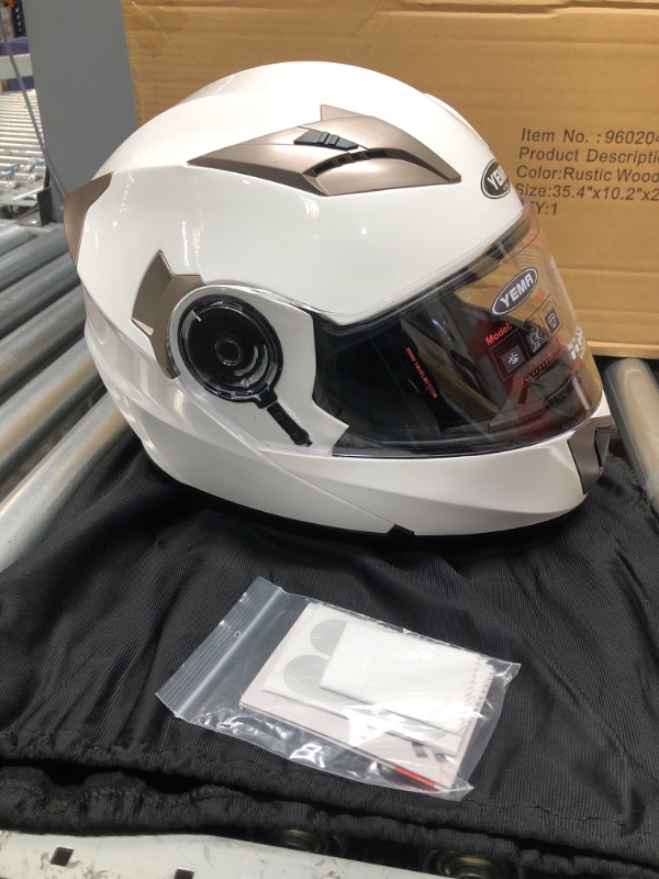 Photo 2 of Motorcycle Modular Full Face Helmet DOT Approved - YEMA YM-925 Motorbike Racing Unisex-Adult Helmet with Sun Visor 59'-60"
