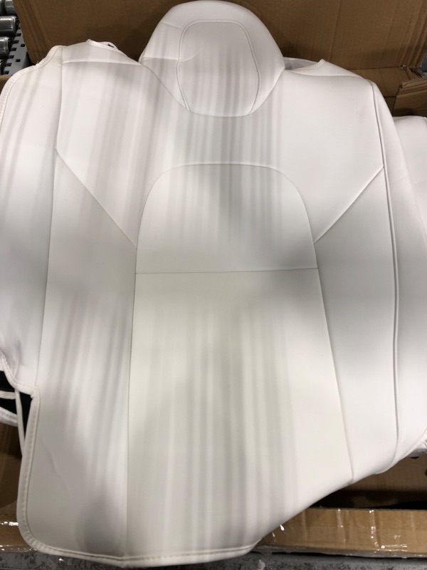 Photo 3 of Maysoo Tesla Model 3 Seat Covers White Car Seat Covers for Tesla Model 3 2023 2022-2017 Car Interior Cover(White-Organosilicon,Model 3(Full Set)) White Organosilicon model 3(full set)