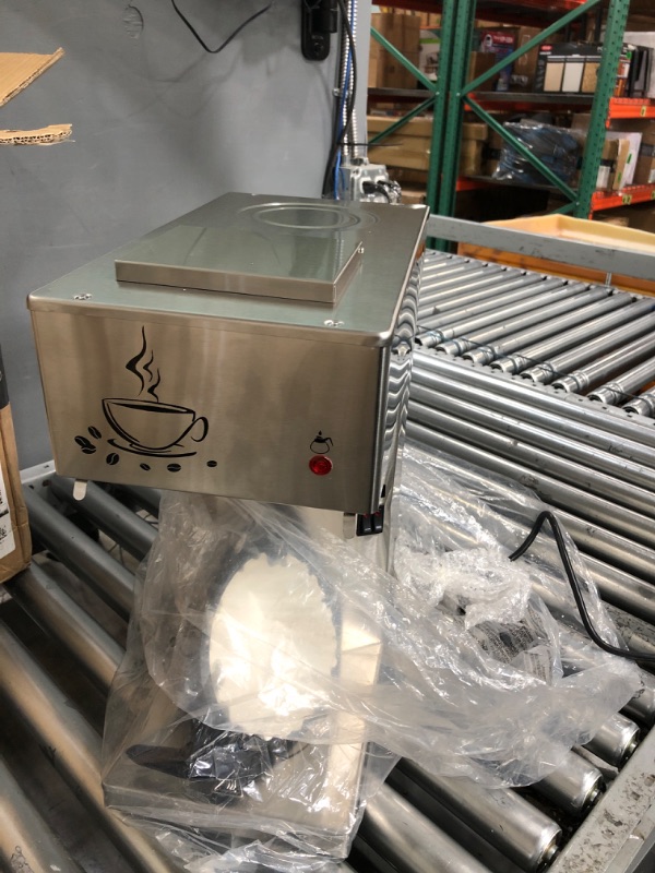 Photo 2 of Restlrious Commercial Coffee Maker 12-Cup Drip Coffee Machine, Automatic Pour Over Coffee Brewer with 2 Warmer Pad and 1 Glass Decanter in 1.8QT Capacity, Stainless Steel Cafetera Silver
*DOES NOT COME WITH POT*
