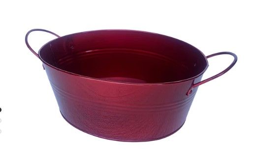 Photo 1 of 3pk-SMALL OVAL TIN - RED 
