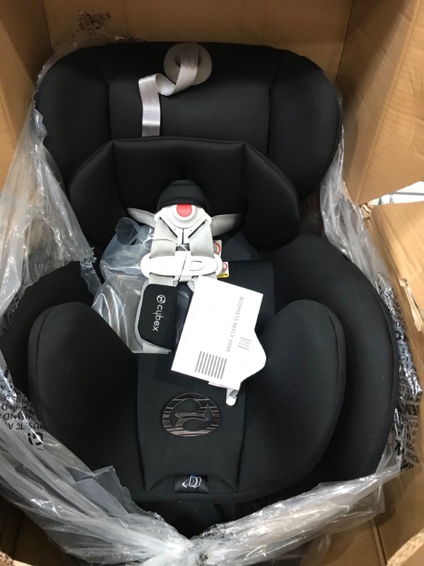 Photo 1 of Cybex Eternis S, All-in-One Convertible Car Seat, Use from Birth to 120 lbs, Reclining 12-Position Height-Adjustable Headrest, Side Impact Protection, Lavastone Black 1 Count (Pack of 1)
