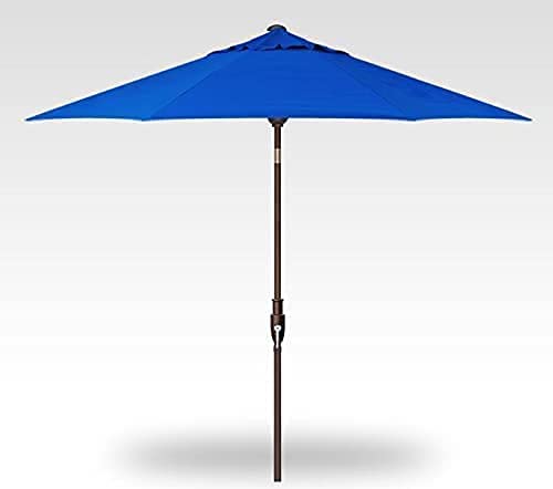 Photo 1 of 9-Foot Treasure Garden (Model 810) Deluxe Auto-Tilt Market Umbrella with Bronze Frame and Obravia2 Fabric: Cobalt
