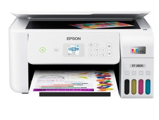 Photo 1 of Epson - EcoTank ET-2800 Wireless All-in-One Supertank Inkjet Printer - White
