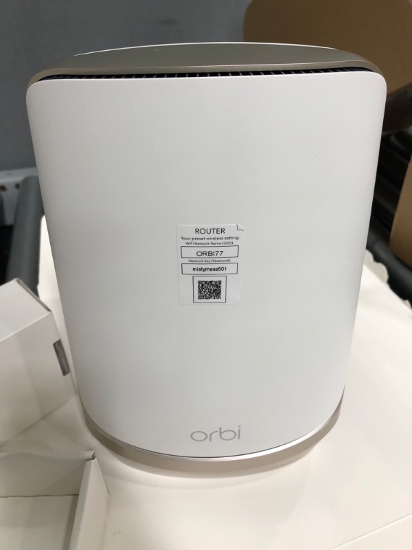 Photo 5 of NETGEAR Orbi Quad-Band WiFi 6E Mesh System (RBKE963), Router with 2 Satellite Extenders, Coverage up to 9,000 sq. ft, 200 Devices, 10 Gig Internet Port, AXE11000 802.11 Axe (Up to 10.8Gbps) WiFi 6E | 3-Pack   