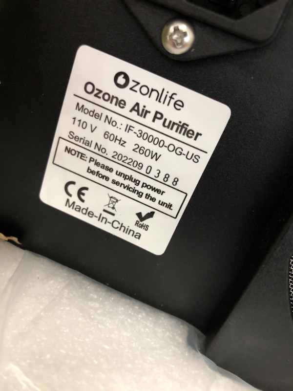 Photo 5 of Ozonlife Ozone Generator 30,000 Mg/H Powerful Ozone Machine Odor Removal 10,000 Sqft Air Purifier For Industrial, Home, Car
