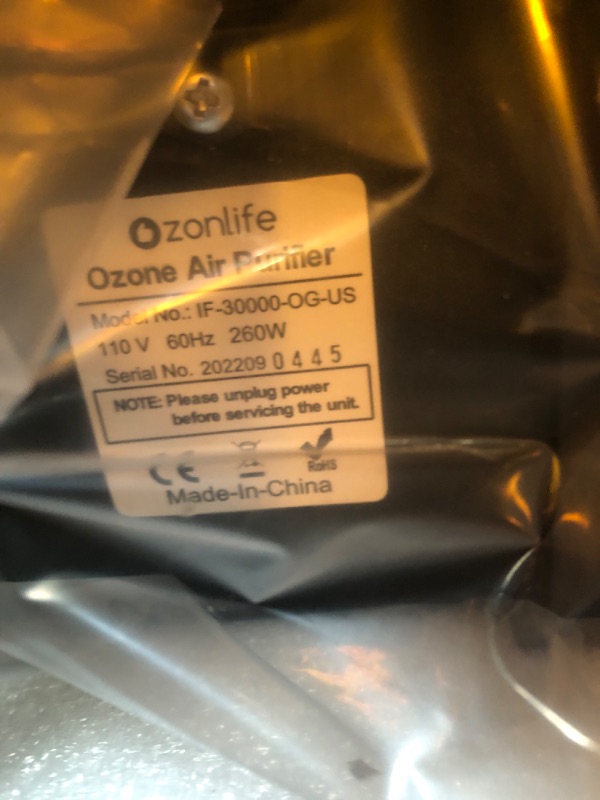 Photo 1 of **SEE NOTES**
Ozonlife Ozone Generator 30,000 Mg/H Powerful Ozone Machine Odor Removal 10,000 Sqft Air Purifier For Industrial, Home, Car

