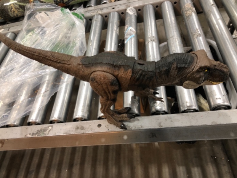 Photo 2 of ?Jurassic World Dominion Dinosaur T Rex Toy, Thrash ‘N Devour Tyrannosaurus Rex Action Figure with Sound and Motion???? Frustration Free Packaging